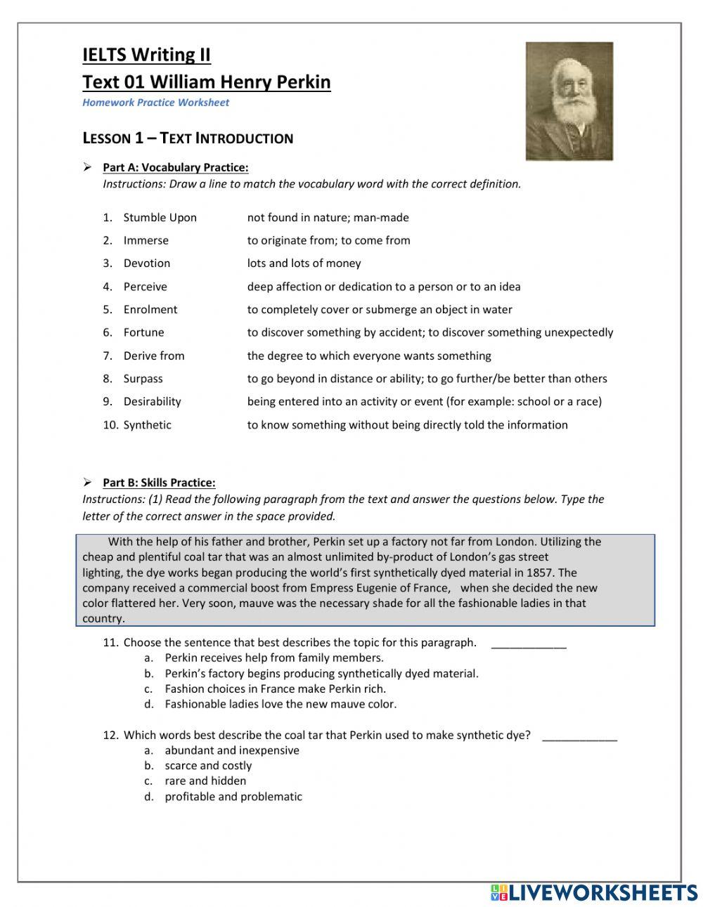 IELTS Text William Henry Perkin