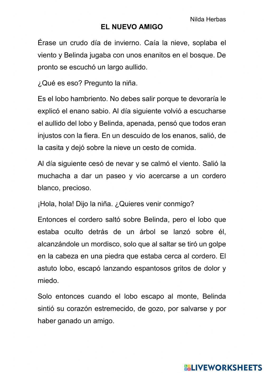 Cuento - Nuevo Amigo