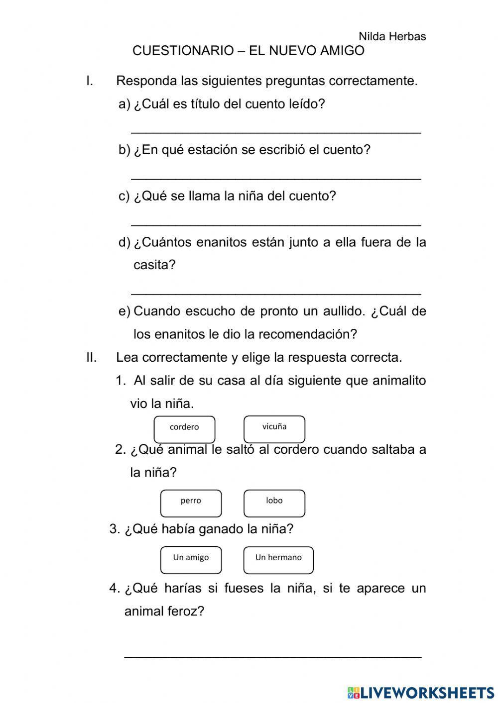 Cuento - Nuevo Amigo