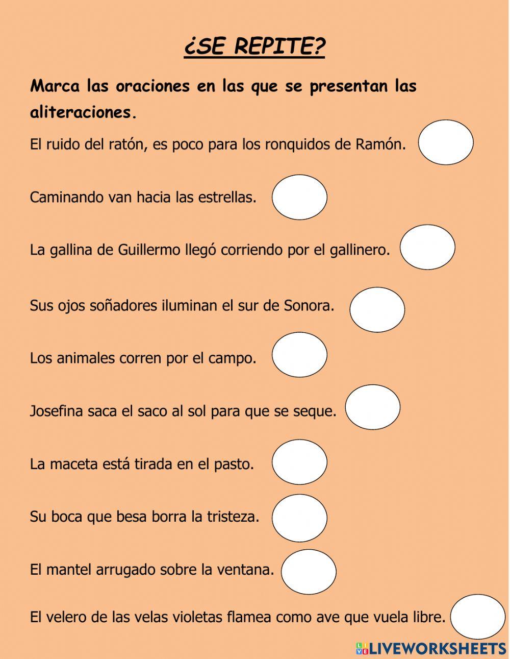Aliteraciones Aliteraciones