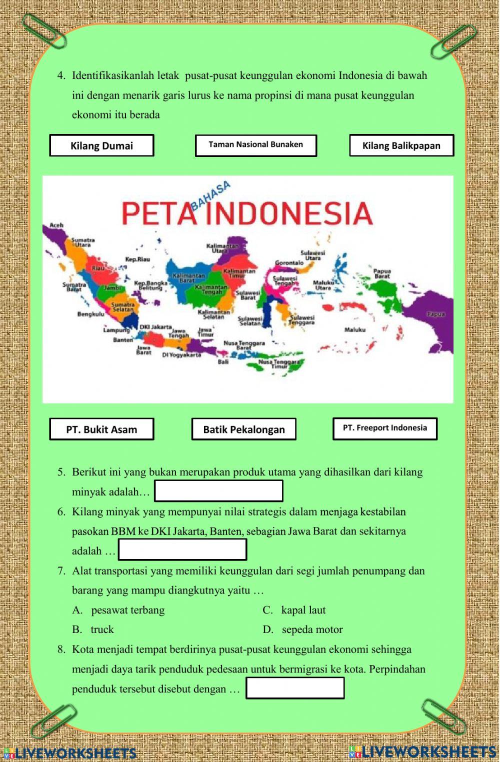 Pusat keunggulan ekonomi Indonesia