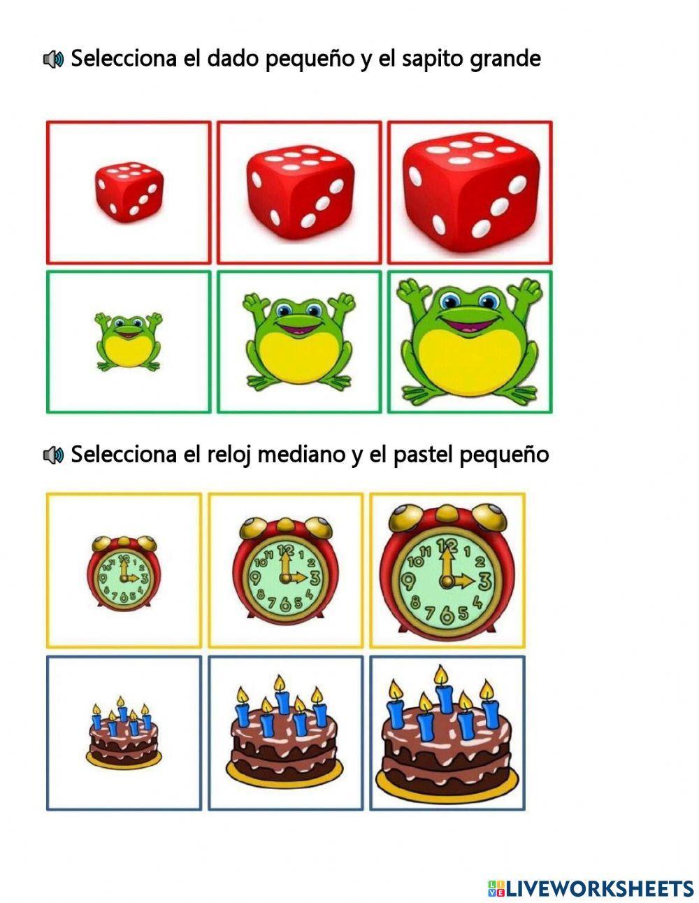 Grande, mediano, pequeño