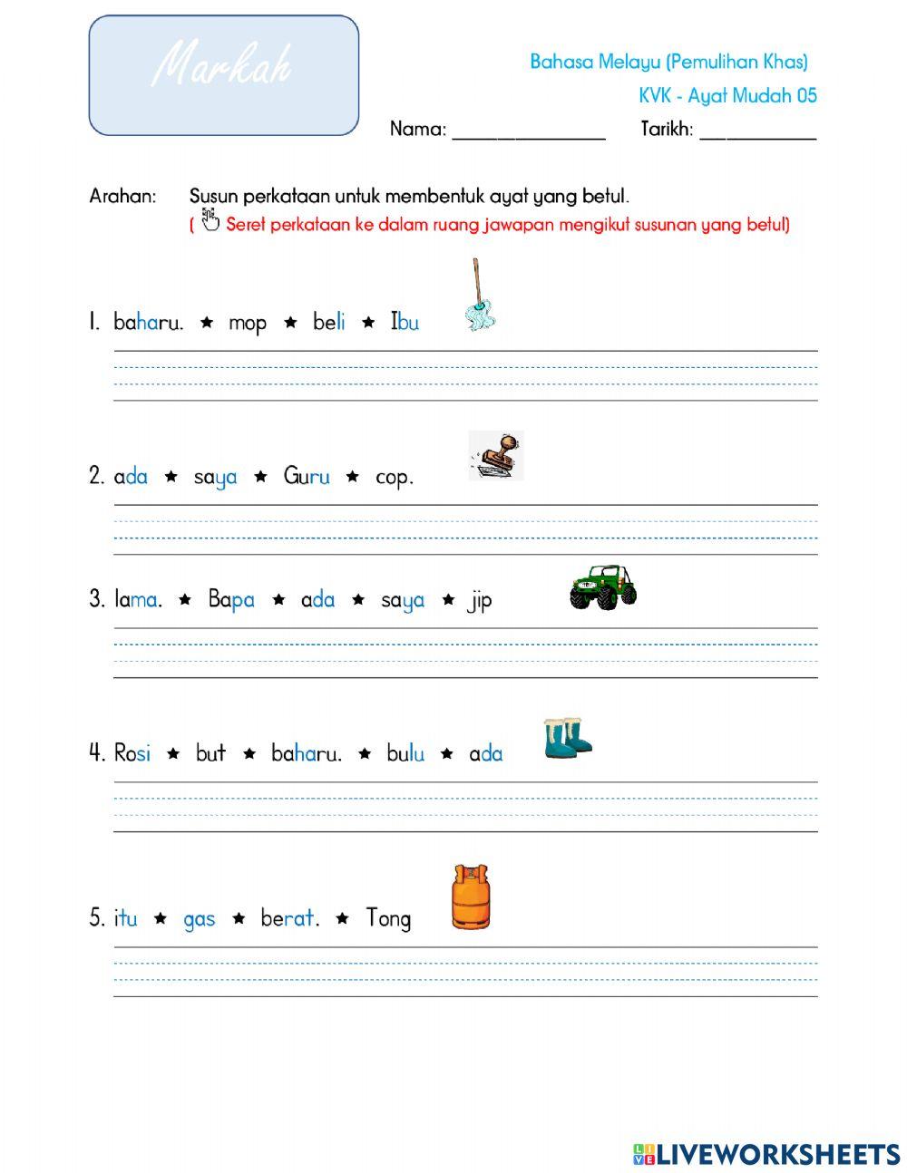 Perkataan KVK - Susun perkataan 05