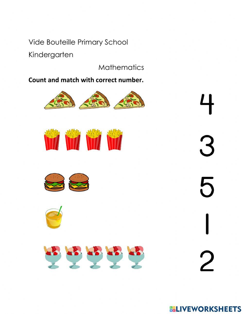 Count and Match with correct number (1-5)