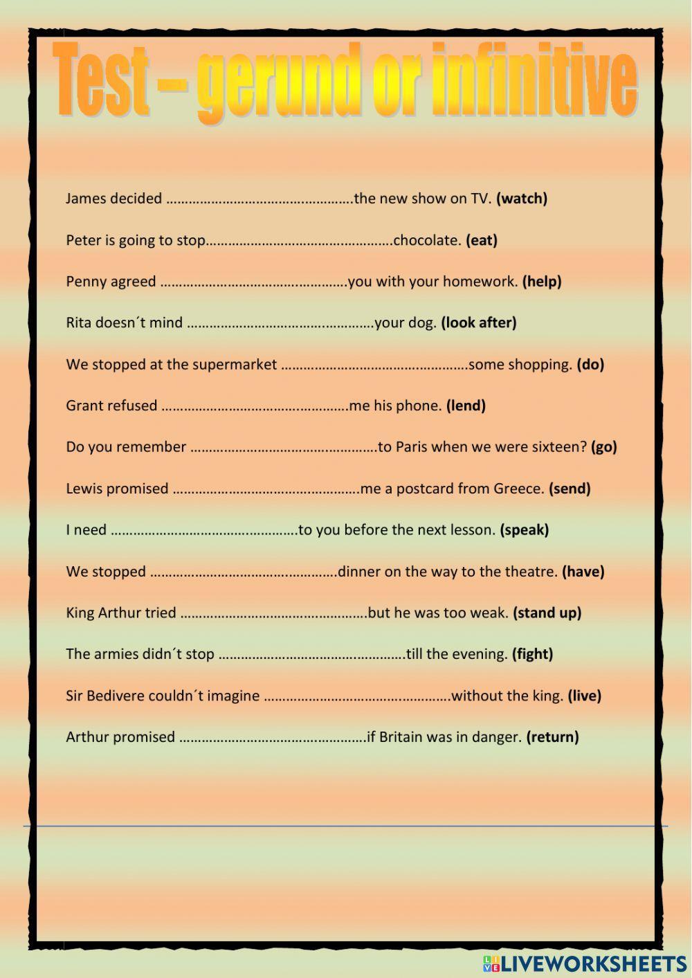 Gerund or infinitive