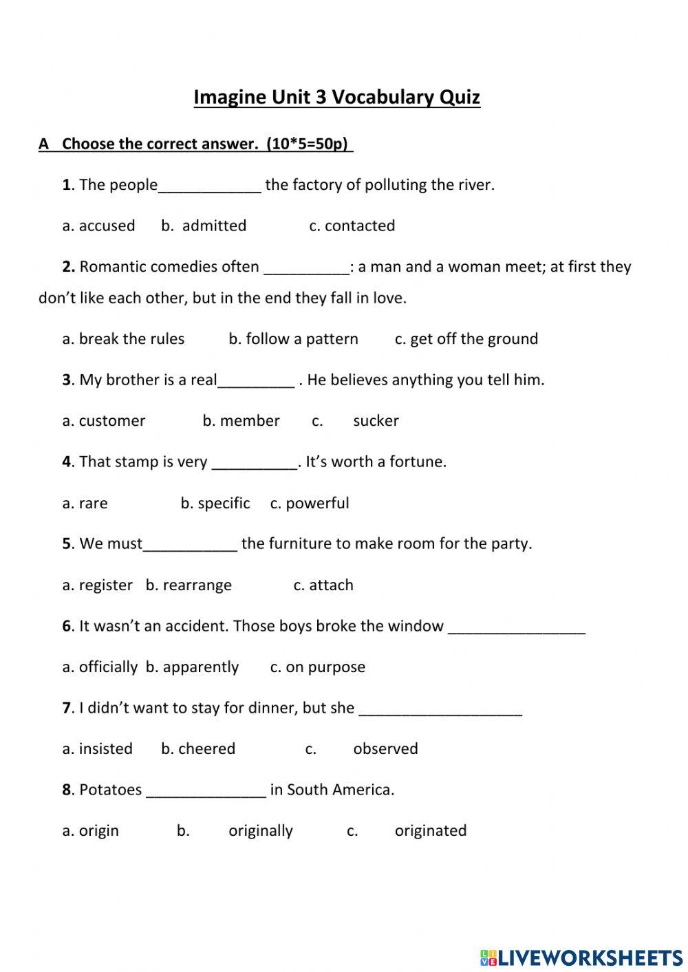 imagine unit 3 vocab imagine unit 3 vocab