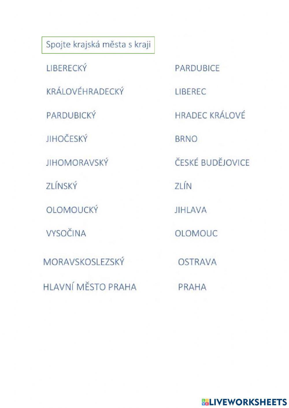 Kraje ČR - opáčko