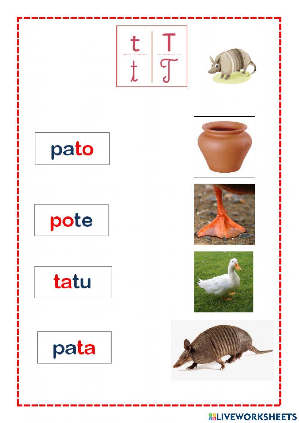 Consoantes (p, t, l, d)