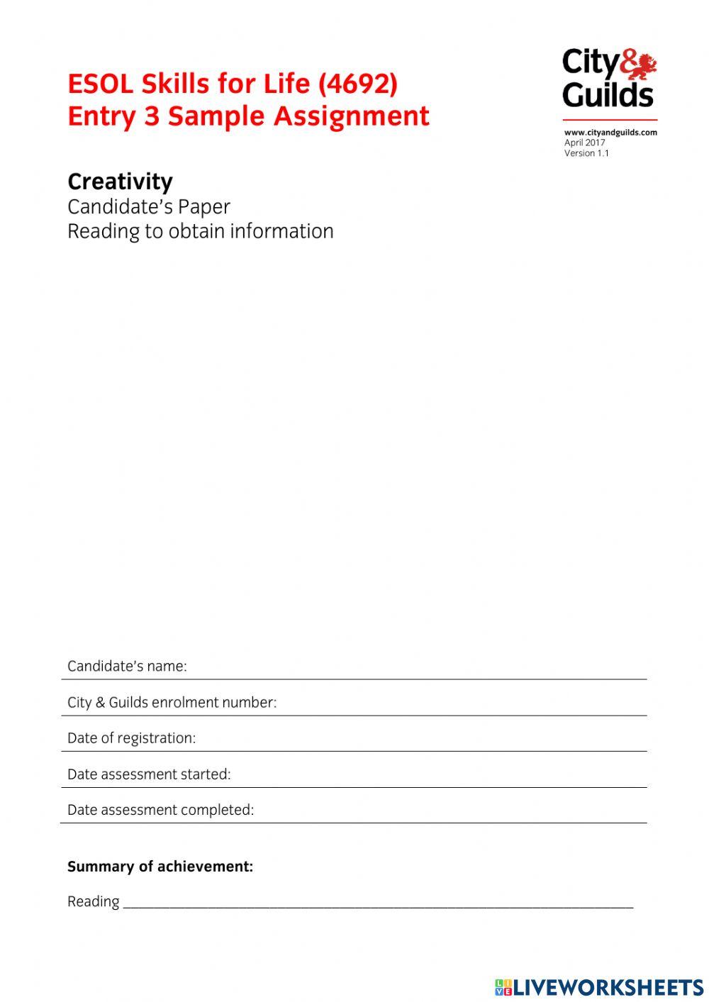 Entry 3 Reading - Creativity