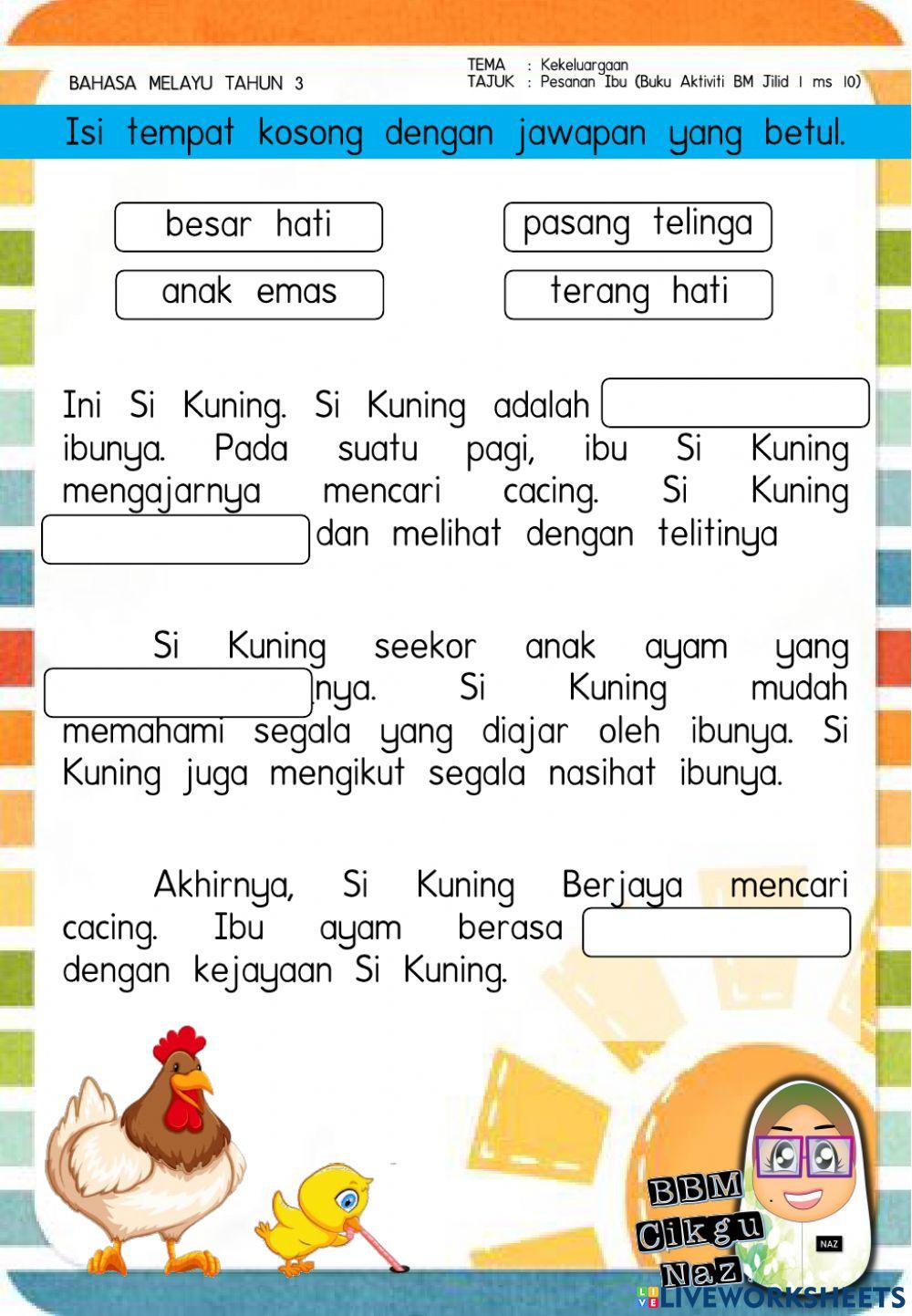 Pesanan Ibu (Buku Aktiviti BM Jilid 1 ms 10)