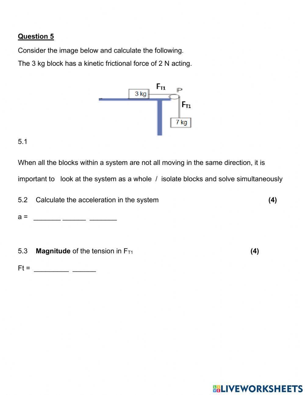Newton revisoin worksheet