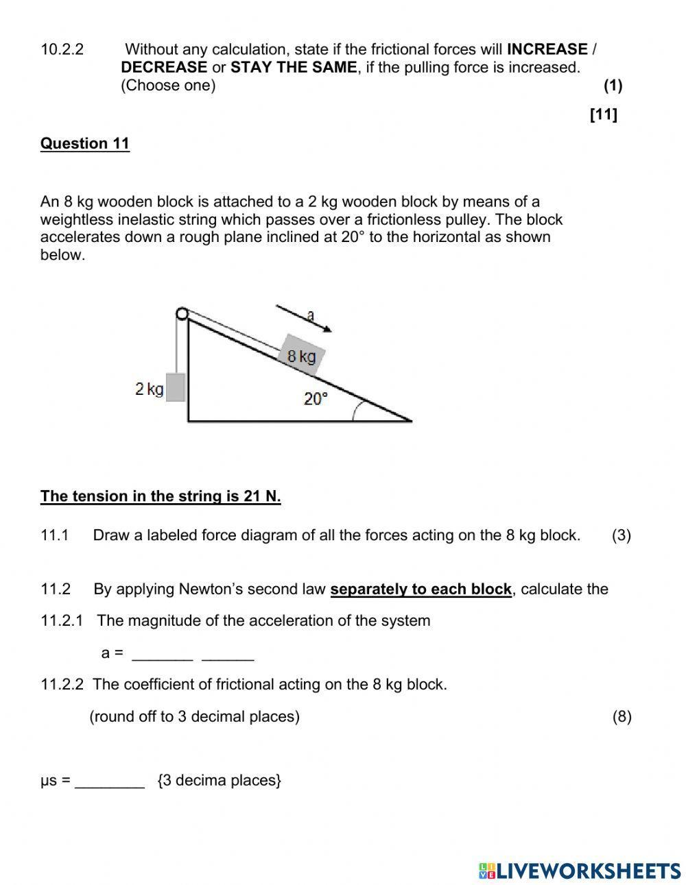 Newton revisoin worksheet
