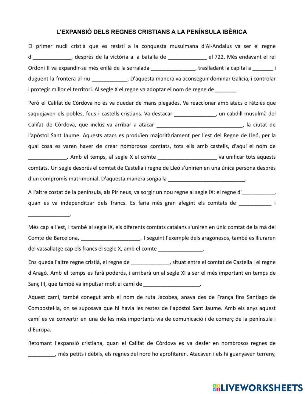 La formació dels regnes cristians