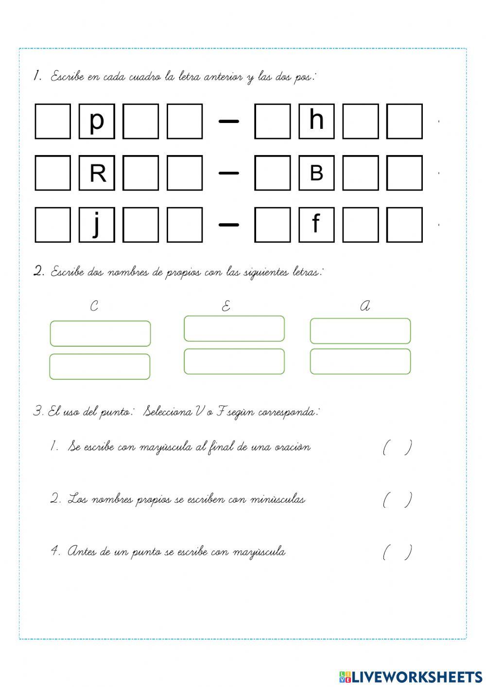 Evaluación primer grado