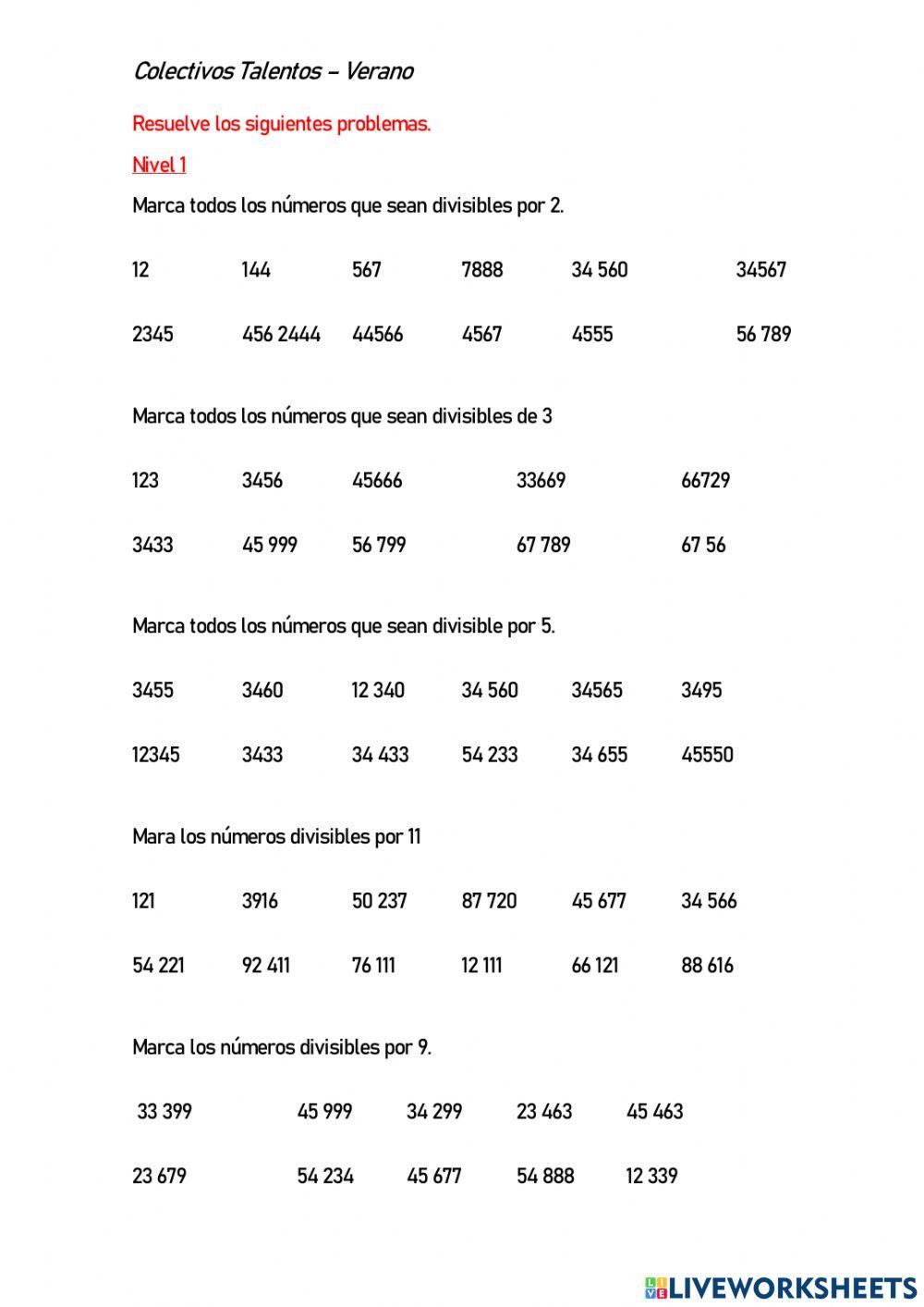 DIVISIBILIDAD 1 -2 DE SECUNDARIA