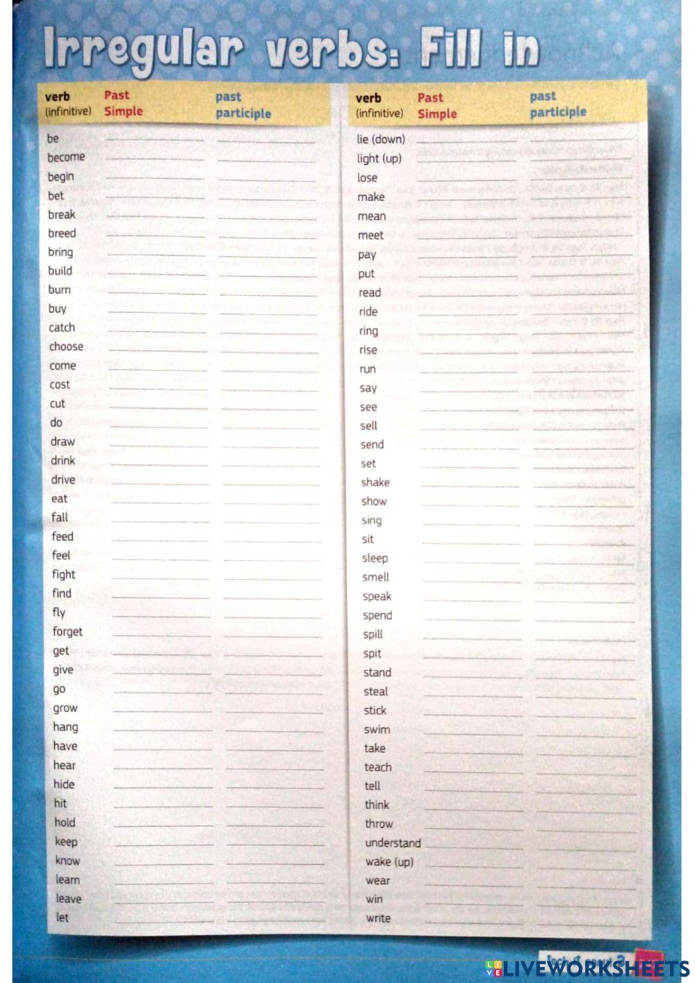 C2 Irregular Verbs Test
