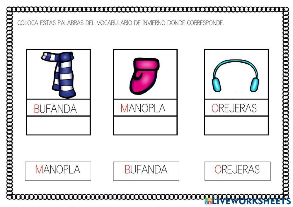 Vocabulario invierno