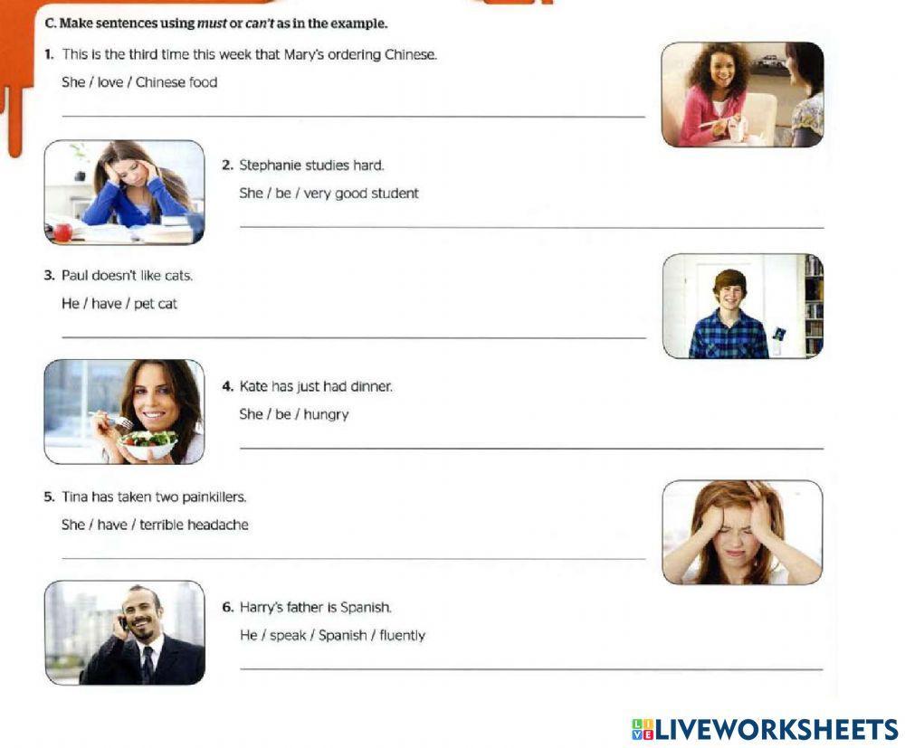 Modals of Probability (can, could, may, might, must, can't)