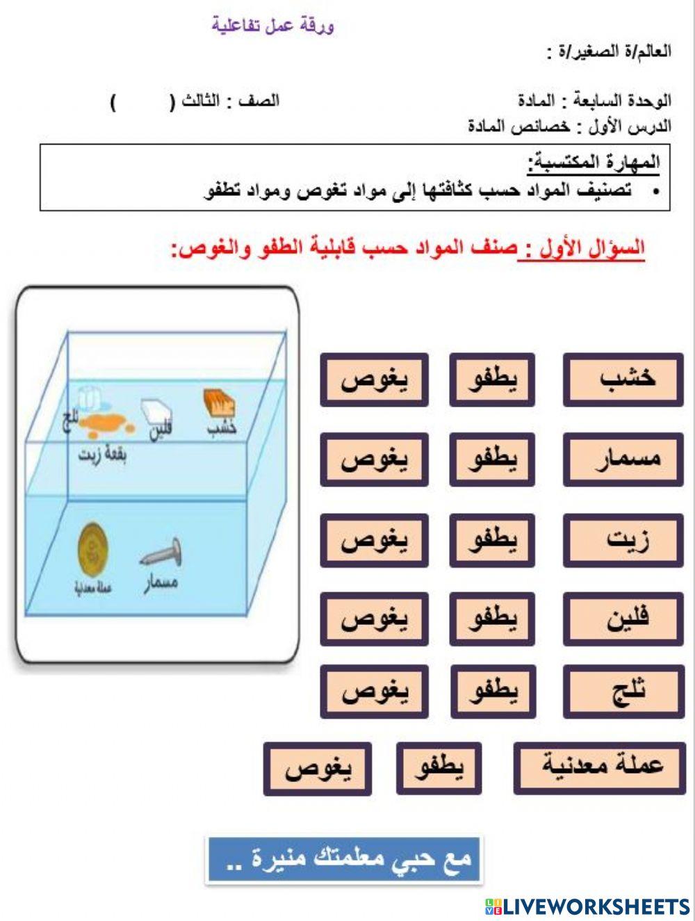 خصائص المادة
