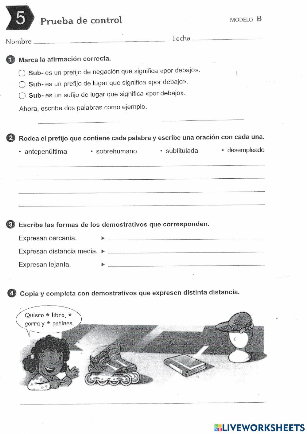 Control tema 5 Lengua