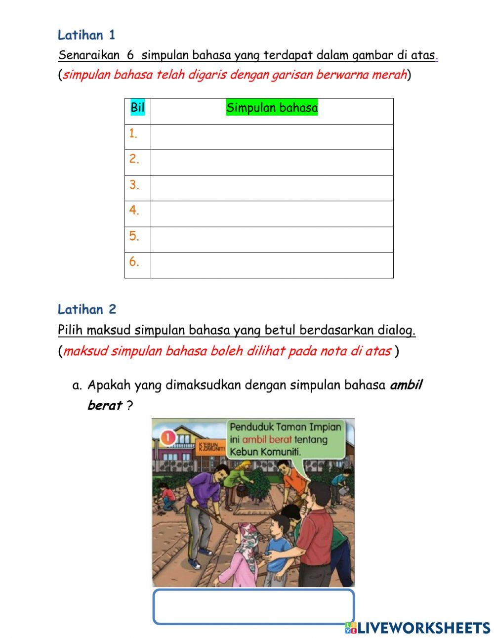 Peribahasa (Simpulan Bahasa) Tahun 4