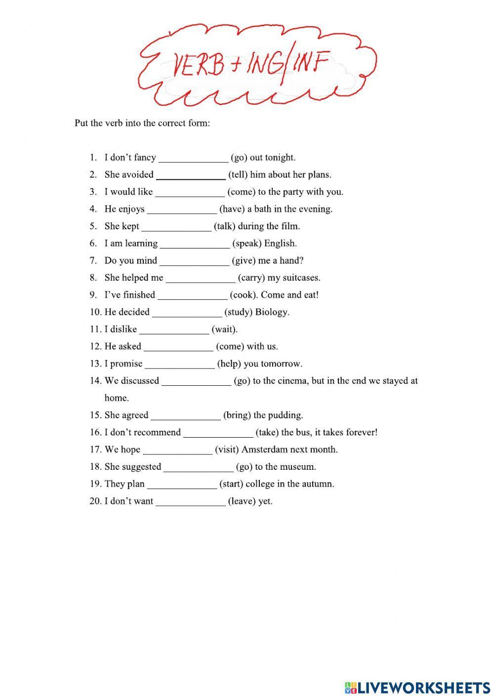 Verb gerundium-infinitive