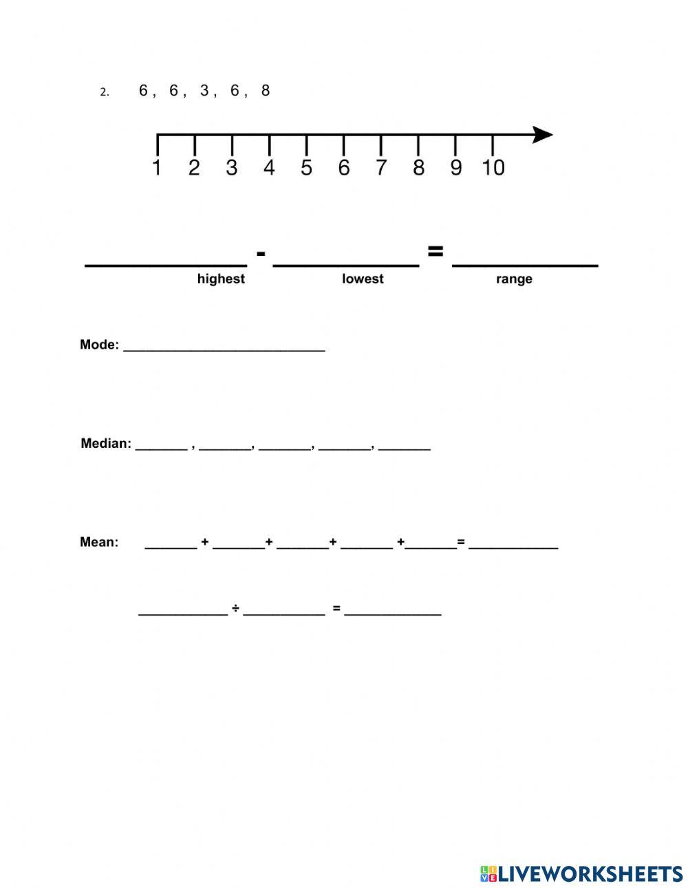 Range, Mode, Median, and Mean