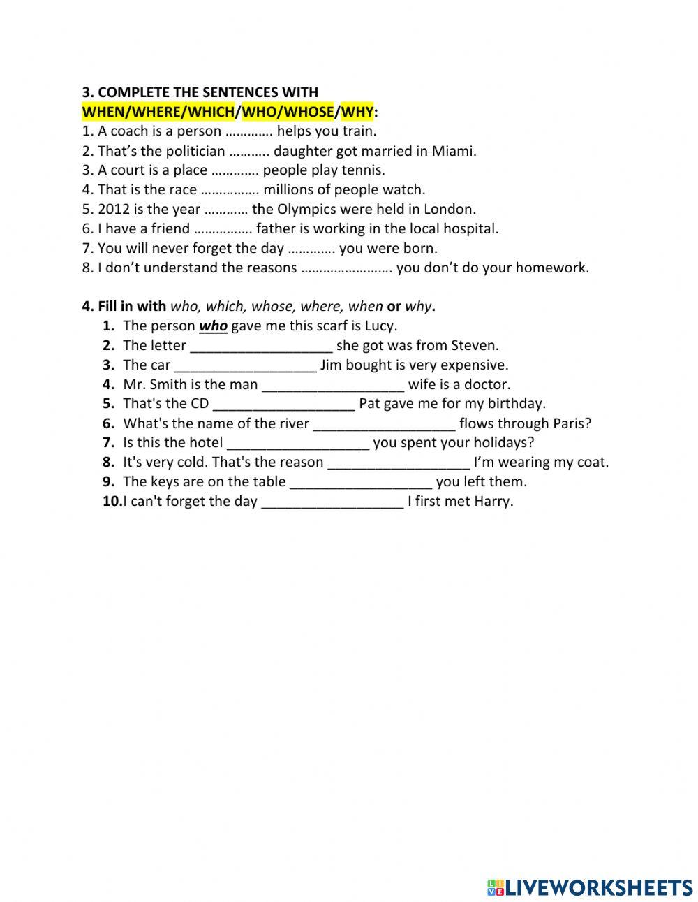 HW-Relative Pronouns
