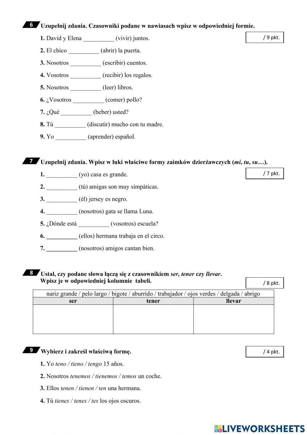 Unidad 3 class 7c worksheet | Live Worksheets