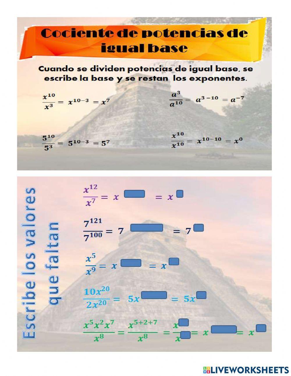 Leyes de los exponentes