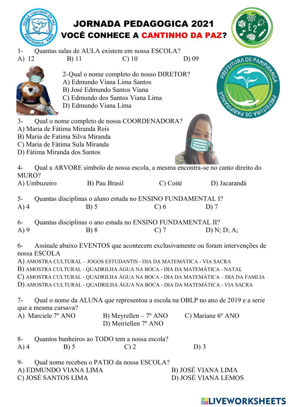 Atividade para jornada pedagogica