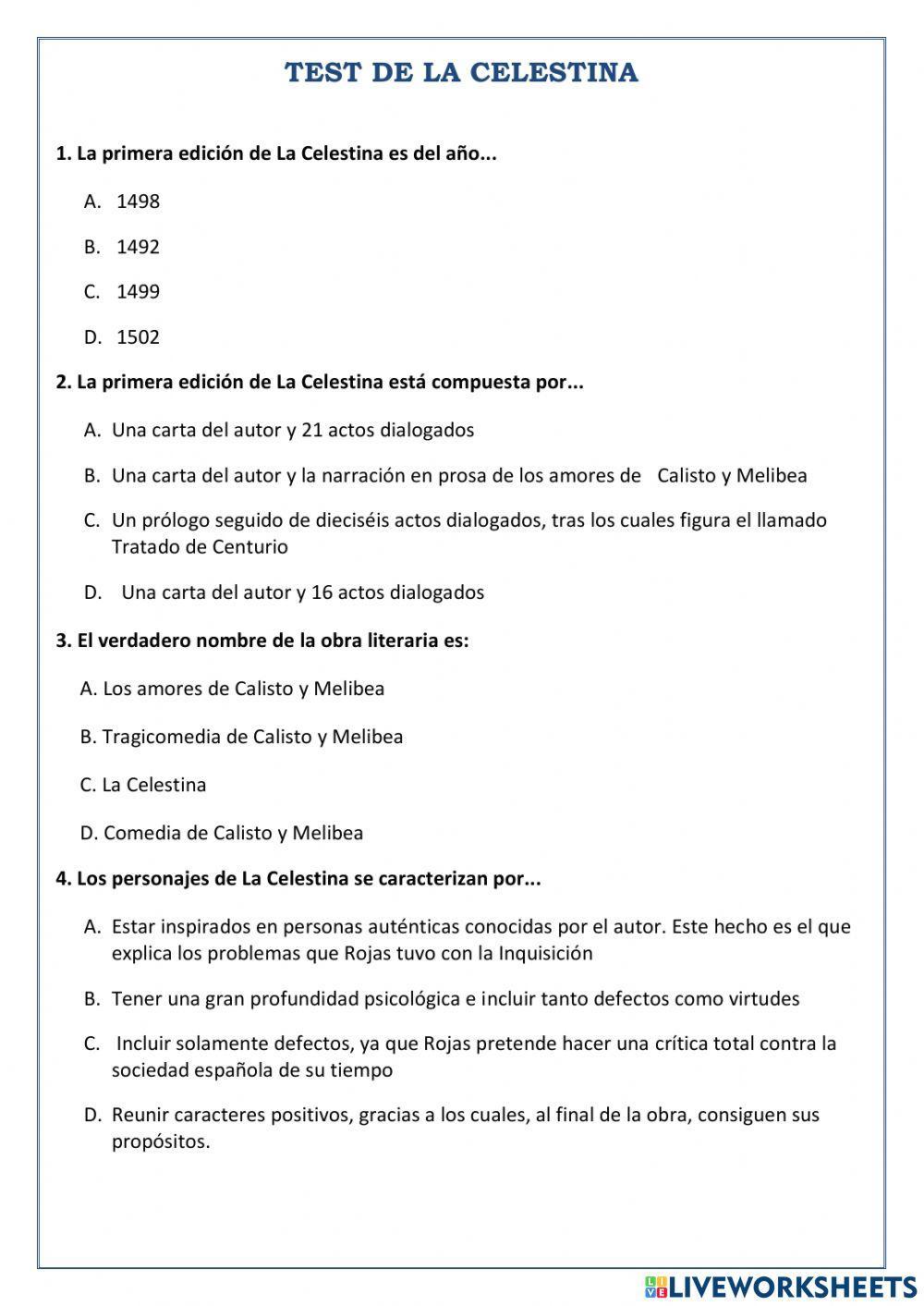 Test de La Celestina