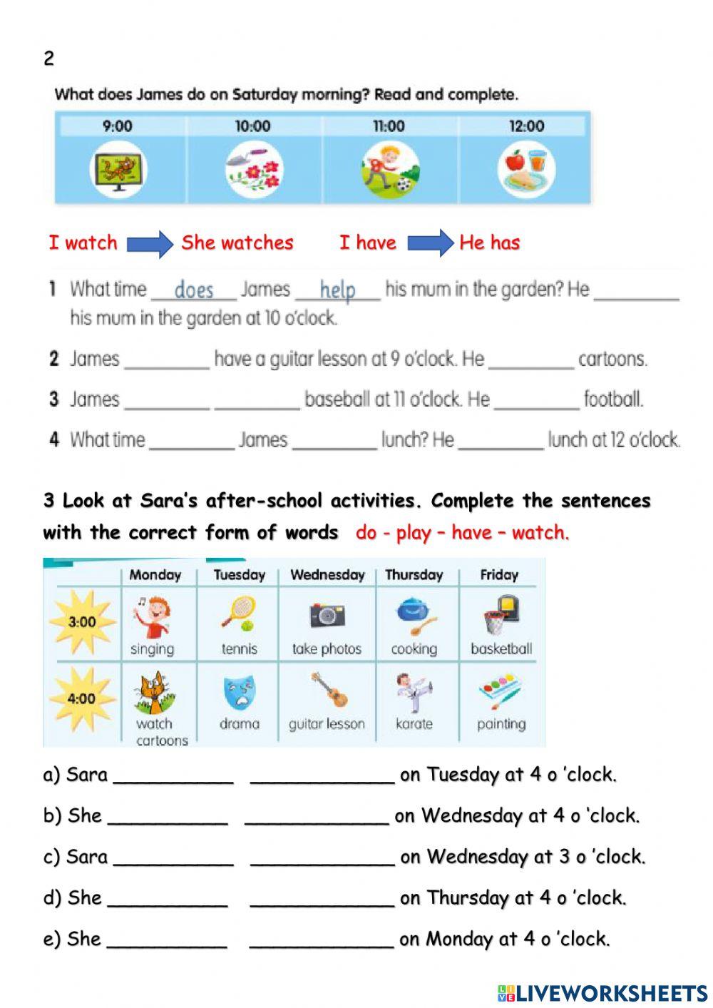 Present simple affirmative, negative