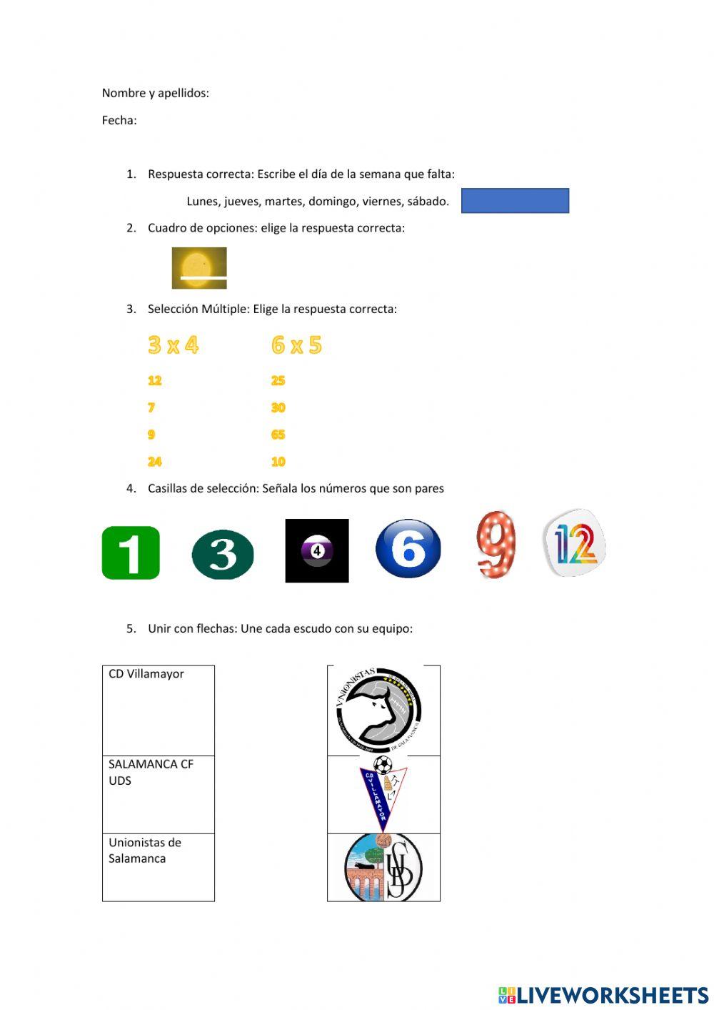 Ensayo de Liveworksheets