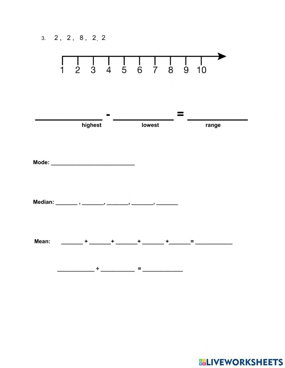 Range, Mode, Median, and Mean