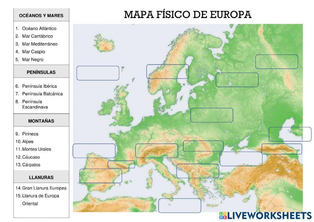 Mapa físico europa