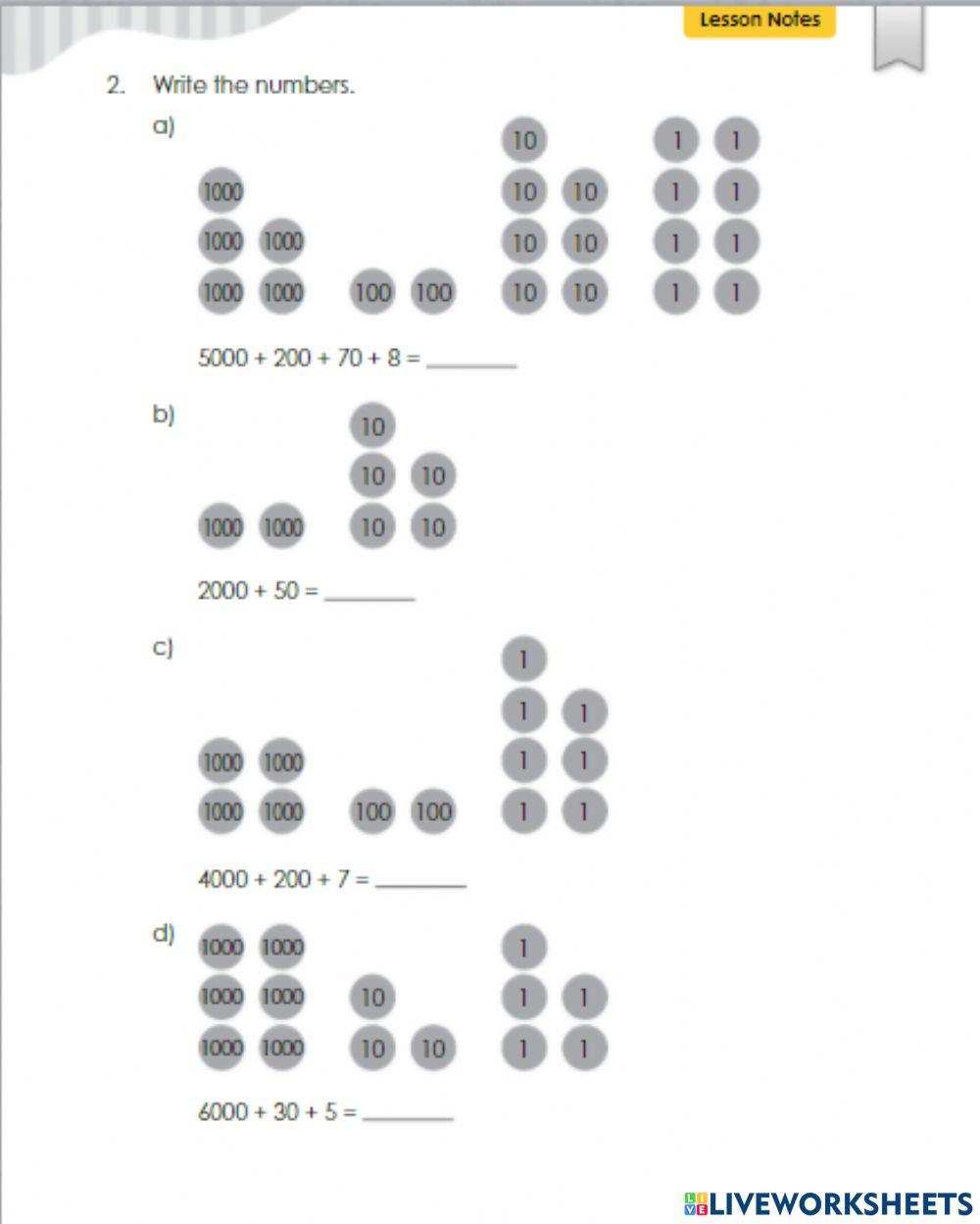 Place value with numbers up 10.000 -2