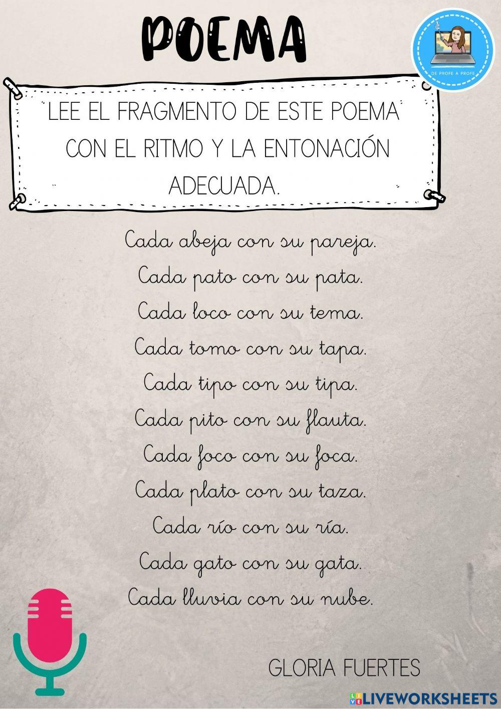 Lee el siguiente poema