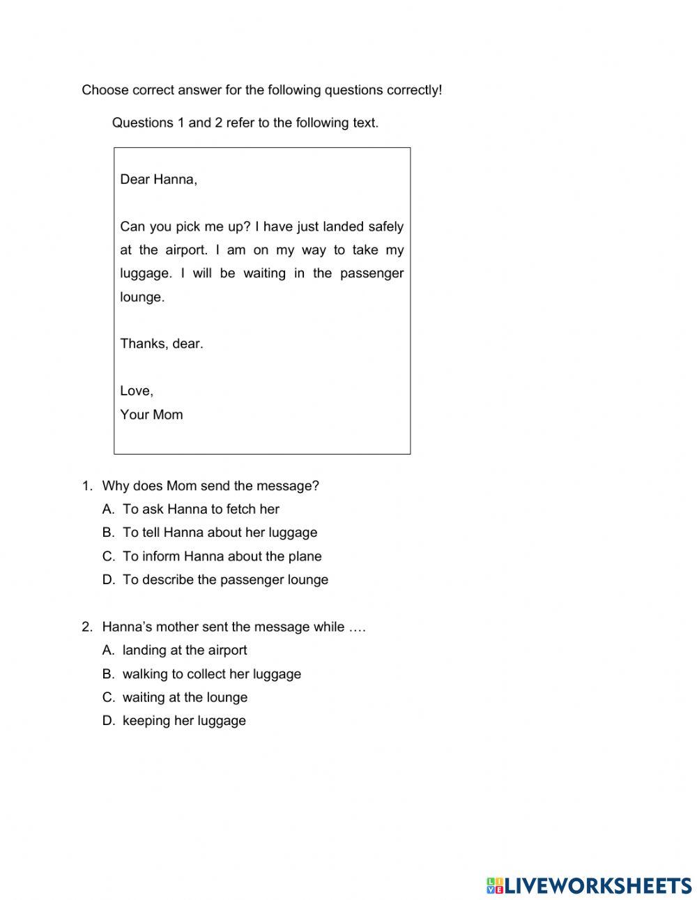 Short messages text exercise 4695164 imas alawiyah