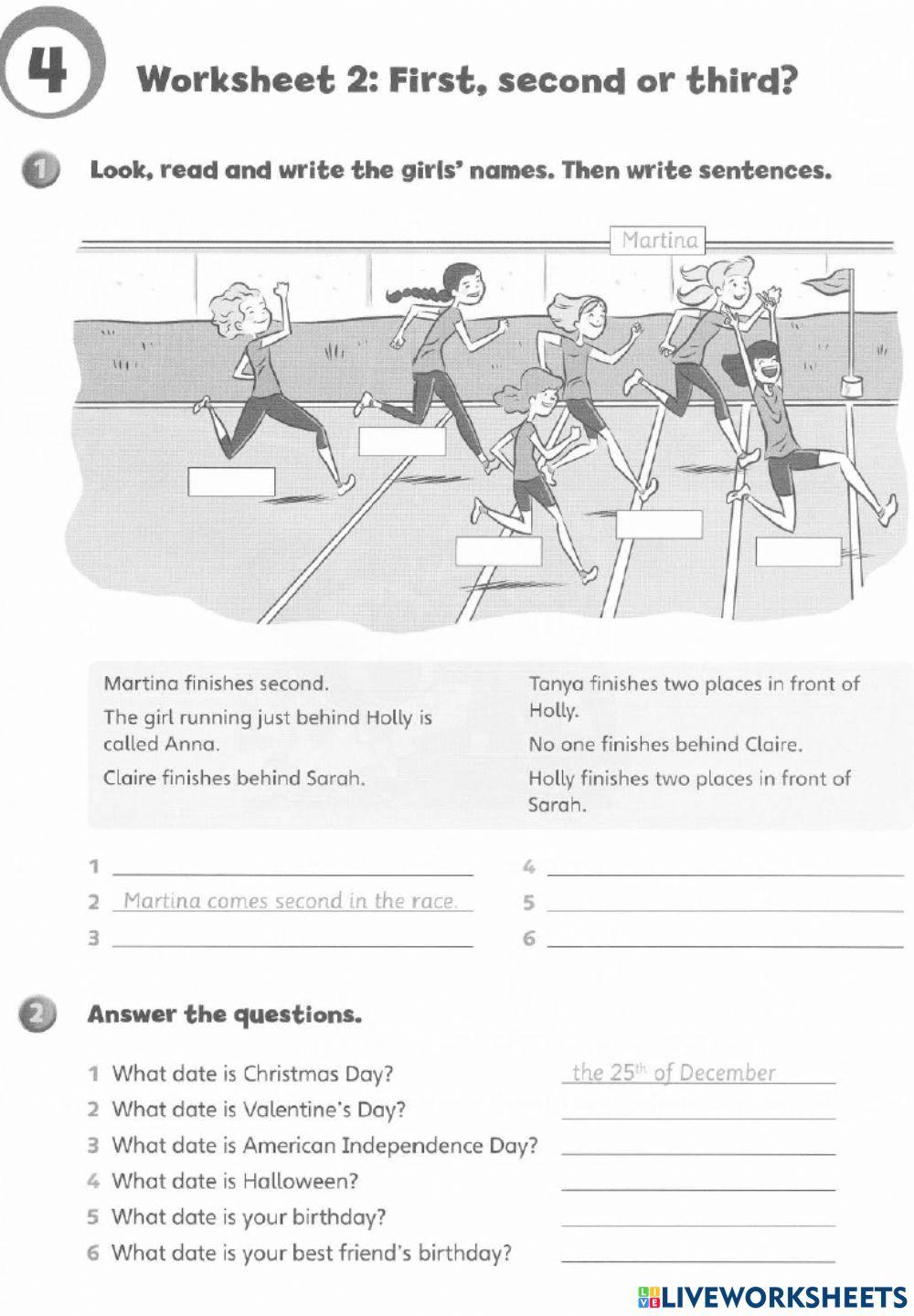 Ordinal numbers | TetianaOchkur | Live Worksheets