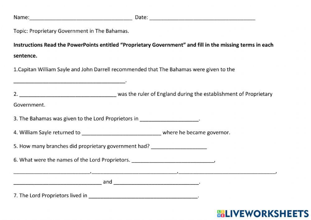 Proprietary Government Worksheet 2 (CIGB)