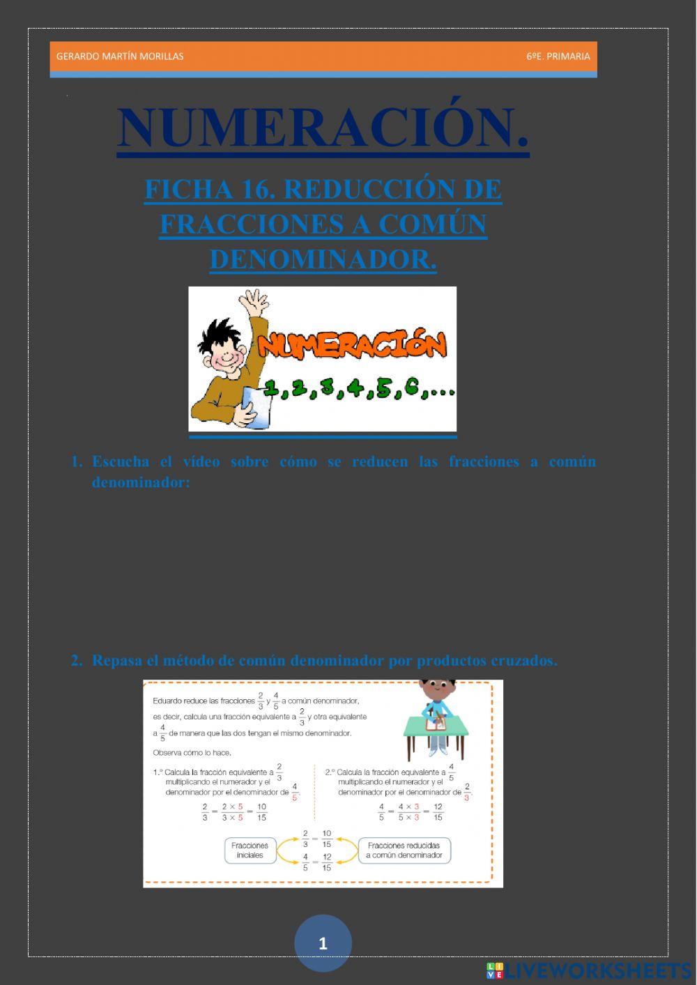 Numeración. Ficha 16.