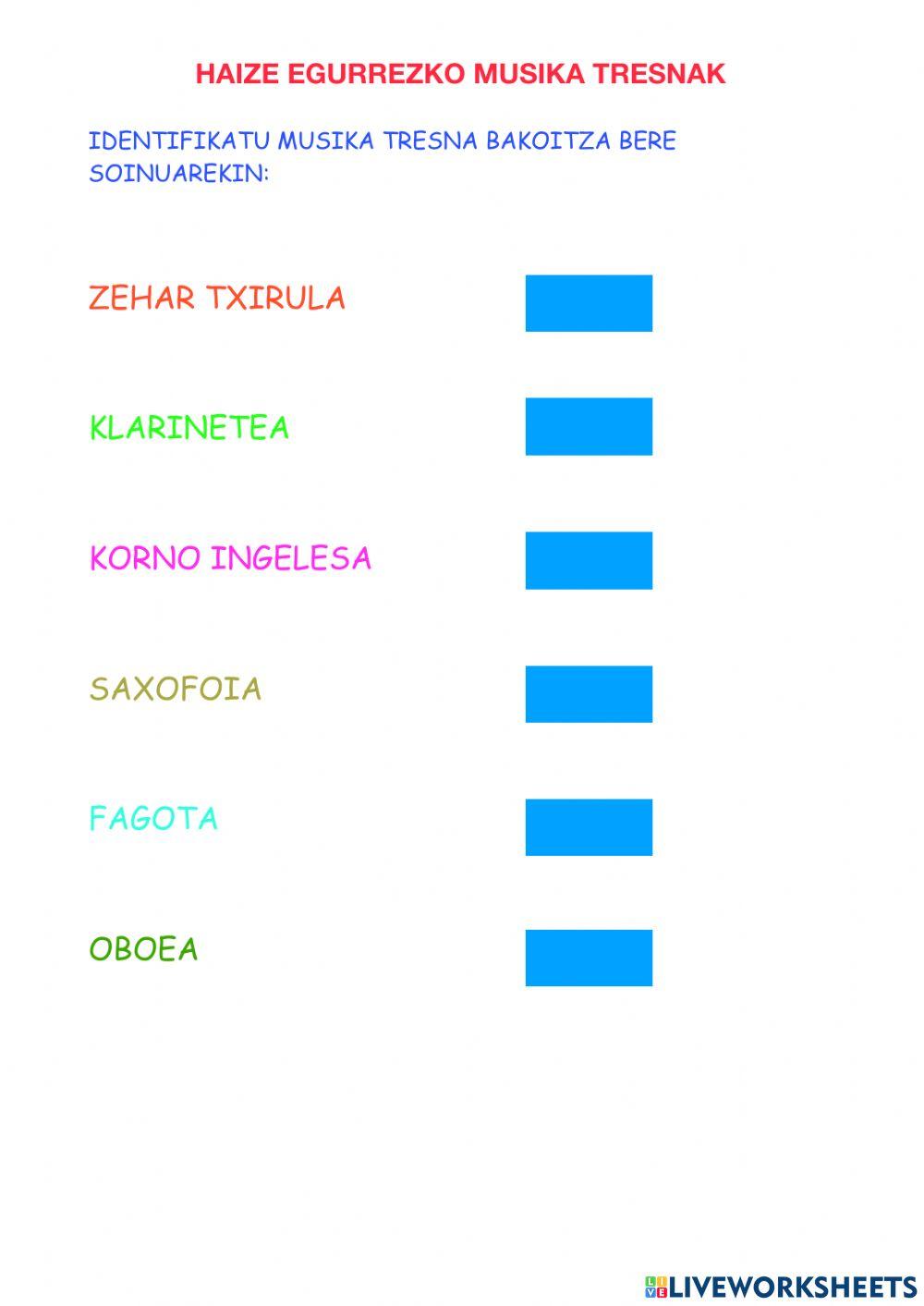 Haize egurrezko musika tresnak