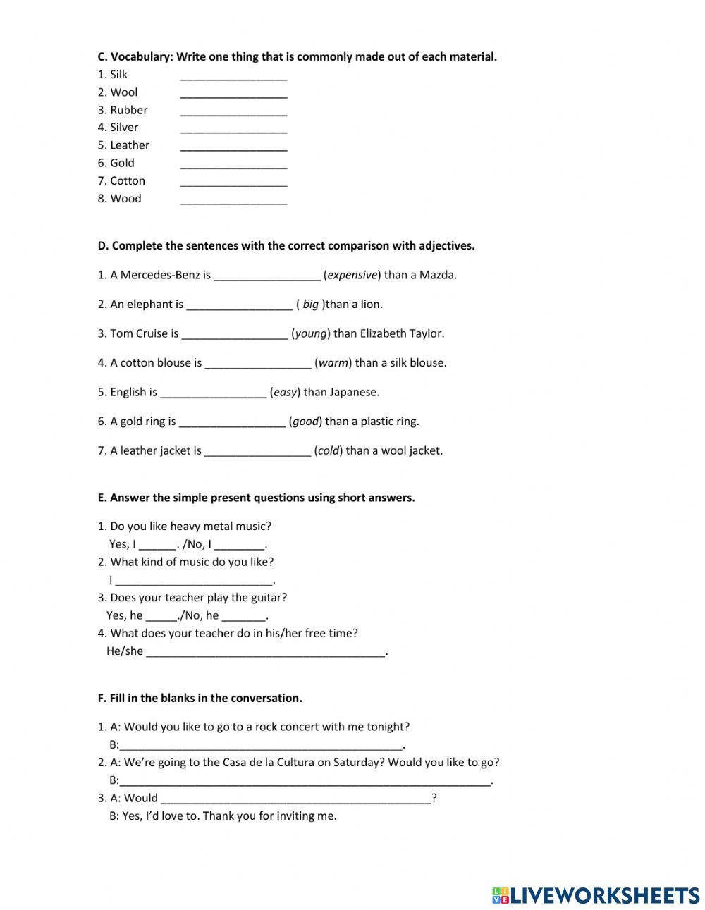 Basic One worksheet | Live Worksheets