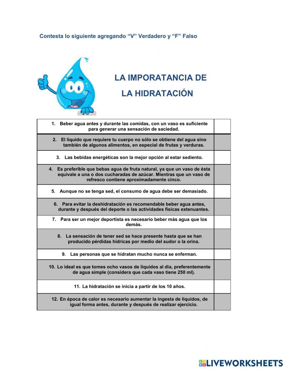 La importancia de la hidratación