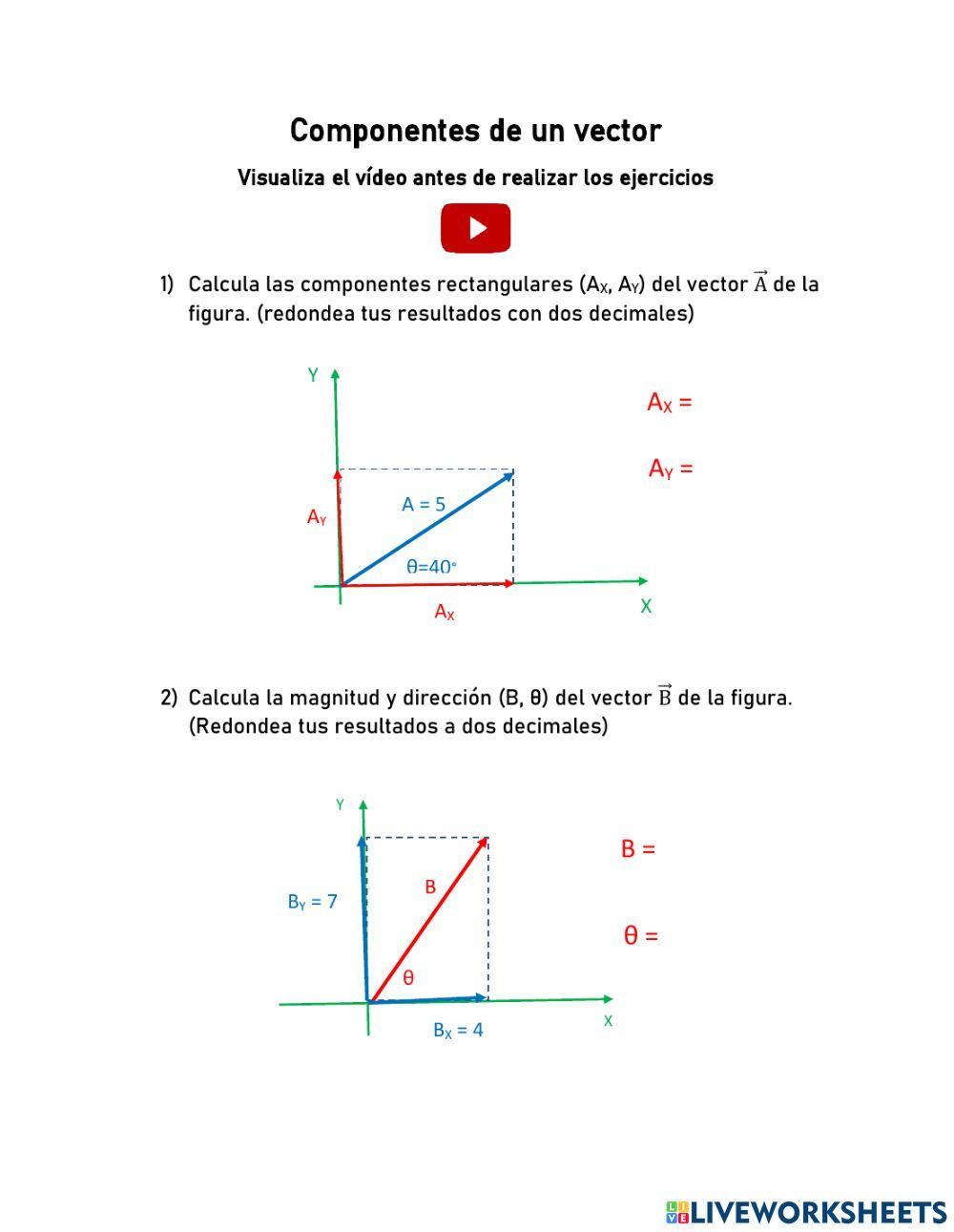 Componentes de un vector