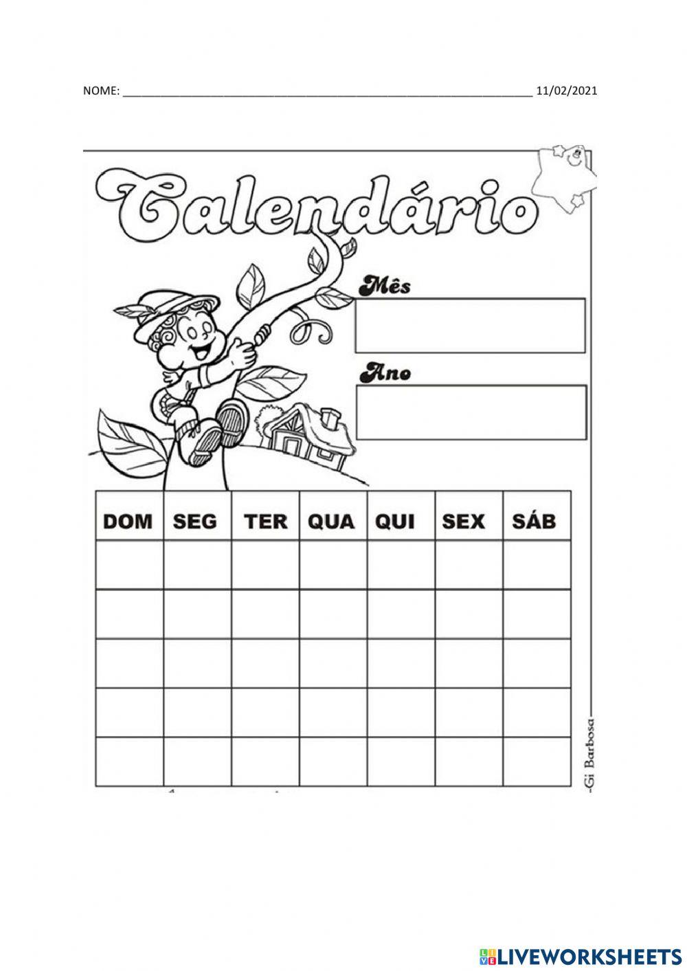 Escrita de calendário