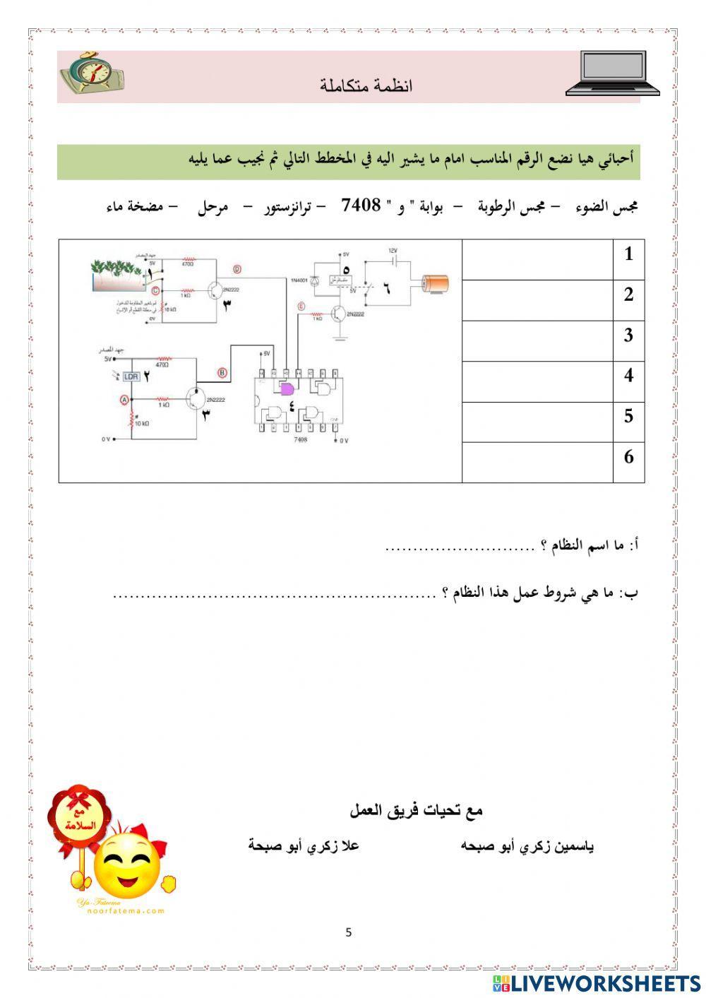 ورقة عمل الصف التاسع : عالم رقمي