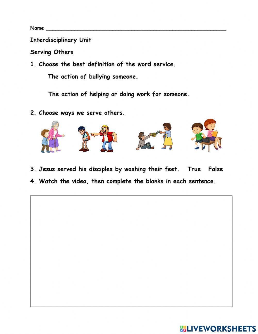 695413 Serving Others lilteach40 LiveWorksheets