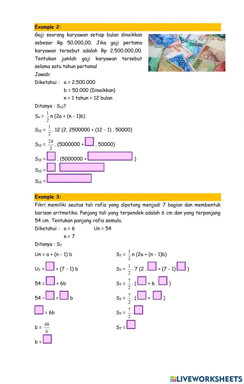 LKPD Aplikasi Barisan Deret Aritmatika
